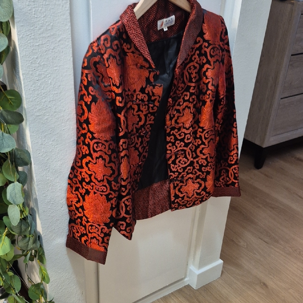 Elegant Red and Black Women's Jacket